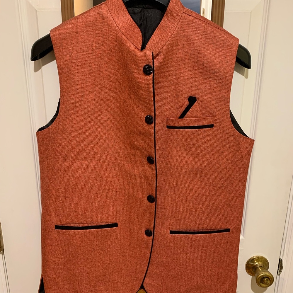 Men's Nehru Jacket - Rust by [Brand]